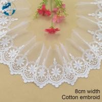 ราคา กว้าง 8 ซม ผ้าฝ้ายเย็บปักถักร้อยขอบลูกไม้ลูกไม้ผ้า guipure diy trims มินิเดรสลูกไม้ริบบิ้น garment อุปกรณ์เสริม 3064 (42652628085)