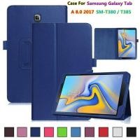 ราคา 8 0 2017 SM T380 T385 ฝาครอบหนังสําหรับ Samsung Galaxy Tab A ฝาครอบขาตั้งสําหรับ Samsung T380 T385 (43923987239)