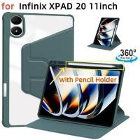 ราคา 360 หมุน Infinix สําหรับ Infinix XPAD 20 11 นิ้ว 2025 X1102 อะคริลิคแท็บเล็ตพร้อมที่ใส่ดินสอฝาครอบป้องกันสําหรับ Infinix X Pad 20 11 Xpad 20 Xpad20 X Pad20 11 0 นิ้ว (42375220362)