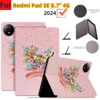 ราคา Fit สําหรับ Xiaomi Redmi Pad SE 8 7 4G Redmi Pad SE 4G Redmi PadSE 8 7 นิ้ว 2024 แฟชั่นดอกไม้ผีเสื้อคุณภาพสูงเหงื่อหนัง PU Stand Fli (26793221555)