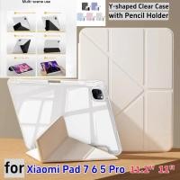 ราคา 11 2 นิ้ว Xiaomi MiPad Mi Pad 7 Pro กรณี 2024 Y รูปเคสใสสําหรับ Xiaomi Pad 6 Mi Pad 5 Pro 11 นิ้วอะคริลิคผู้ถือดินสอพับขาตั้ง (26993221578)