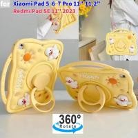 ราคา สําหรับ Xiaomi Redmi Pad SE 11 นิ้ว 2023 Xiaomi Pad 5 11 Xiaomi Pad 6 6Pro Xiaomi Pad 7 7 Pro 11 2 นิ้ว 2024 360 องศาหมุนวงเล็บน่ารักการ์ตูนซิลิโคนอ่อนนุ่มกันกระแทกแท็บเล็ตพีซี (40112609761)