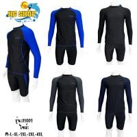 ราคา 91002 ชุดว่ายน้ำชายชุดว่ายน้ำผู้ใหญ่ ชุดสองชิ้นเสื้อแขนยาวกางเกงขาสั้นขาสามส่วน (25113032659)