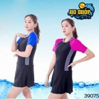 ราคา 39075 ชุดว่ายน้ำกระโปรงแขนสั้น มีซิป มีฟองน้ำที่หน้าอก และซับด้านใน เสื้อเย็บติดกระโปรง ผ้านุ่ม ยืด (19056613165)