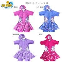 ราคา ชุดว่ายน้ำเด็ก ชุดว่ายน้ำเด็กผู้หญิงแขนสั้นกระโปรง ด้านในมีกางเกง รุ่น 12261 (26836604303)