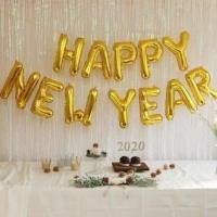 ราคา Happy new year ลูกโป่งอักษรปีใหม่ งานปาร์ตี้ Happy new year (46851845945)