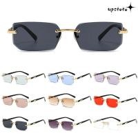 ราคา แว่นกันแดดทรงสี่เหลี่ยมผืนผ้าไร้ขอบ ป้องกัน UV400 สไตล์วินเทจ สำหรับทั้งผู้หญิงและผู้ชาย (50200974183)
