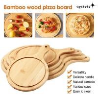 ราคา UPSTOTO ถาดพิซซ่าไม้ไผ่ 1 ชิ้น Platter เค้ก Bakeware ไม้พิซซ่า ทนทานหินตัดรอบพร้อมที่จับ 6 7 8 9 10 นิ้วถาดอบครัวเครื่องมือ (44376204074)