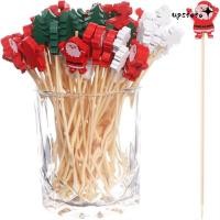 ราคา UPSTOTO 50 100 ชิ้นไม้จิ้มฟันคริสต์มาส Snowman Santa Claus ผลไม้คริสต์มาส Picks ตกแต่งคริสต์มาสทิ้ง Xmas Party Supplies สลัดผลไม้ไม้ไผ่ Sticks ขนม (51400974025)