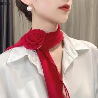 ราคา ผ้าพันคอผ้าไหมอเนกประสงค์ ลายดอกกุหลาบ สำหรับผู้หญิง พร้อมริบบิ้นผูก เหมาะสำหรับเป็นของขวัญในออฟฟิศ (26788092968)