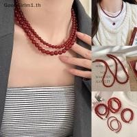 ราคา Goodgirlm1 Vintage สีแดงลูกปัดสร้อยคอผู้หญิงสไตล์จีนลูกปัดแก้วสร้อยคอประณีต Elegant Choker ความงามเครื่องประดับ TH (26615857841)