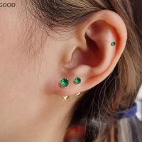 ราคา ต่างหูสตั๊ดสีเขียว แบบ CZ barbell สำหรับการเจาะlobeและhelix (49850606075)