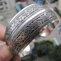 ราคา กำไลข้อมือลายโทเทมแบบโบราณ ชุบเงิน ขนาดกว้าง เหมาะสำหรับเป็นเครื่องประดับของผู้หญิง (46750601083)