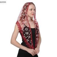 ราคา ผ้าคลุมศีรษะแบบสามเหลี่ยม ลายปักลูกไม้และดอกไม้ เหมาะสำหรับสไตล์คริสตจักร (53850576054)