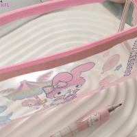 ราคา KFL กระเป๋าปากกา Sanrio Kawaii Hello Kitty PVC กระเป๋าเก็บเครื่องเขียนอะนิเมะความจุขนาดใหญ่กระเป๋าดินสอโปร่งแสงนักเรียนอุปกรณ์ของขวัญขายร้อน (43403151354)