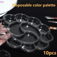 ราคา KFL 10 ชิ้นทิ้ง Gouache ภาพวาดสีน้ํามัน Palette Plum Blossom Shape ภาพวาด Art Palette ล้างทําความสะอาดได้สีน้ําสี Palette ขายร้อน (56651596991)