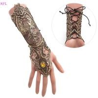 ราคา ถุงมือไม่มีนิ้วแบบก็อติกสไตล์สเต็มพังค์ ลายลูกไม้และสายคล้องข้อมือ สีดำและทอง (56400646506)