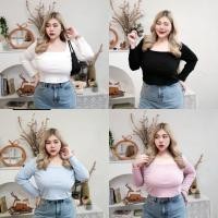 ราคา Chubby Supi เสื้อครอปคอเหลี่ยมแขนยาว trd (24953613447)