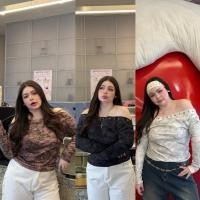 ราคา Chubby Supi FAMOUS TOP เสื้อปาดไหล่แต่งตาไก่ไซส์ใหญ่ lin (42123781225)