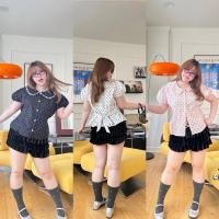 ราคา Chubby Supi POLKA DOTS SHIRT เสื้อคอบัวลายจุดแต่งลูกไม้ jira (27086558942)