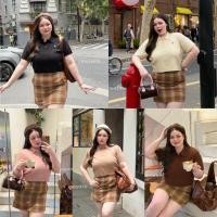 ราคา Chubby Supi เสื้อครอปไหมพรมไซส์ใหญ่ lin (46301076071)