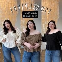 ราคา Chubby Supi เสื้อปาดไหล่กุยกายแขนยาว เสื้อปาดไหล่สาวอวบ lin (29676667347)