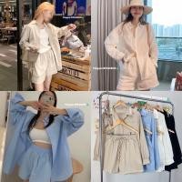 ราคา Chubby Supi ชุดเซ็ท 2 ชิ้น เสื้อเชิ้ต กางเกงขาสั้น yy เสื้อผ้าสาวอวบ (28180021135)