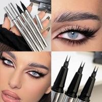 ราคา 2 Point Wild Eyebrow Pencil Eyeliner Silkworm Brow Pen กันน้ํา ติดทนนาน Liquid Eyebrow Pen Fork Tip Eyebrow Pencil Eyebrow Enhancers Korean Eye Makeup Tool (29622914766)