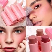 ราคา 3 Color Matte Face Blush Stick Face Brightening Highlight Cosmetics กันน้ํา กันเหงื่อ ติดทนนาน Glitter Blusher Pink Apricot Cheek Tint Blush Makeup (28167072255)