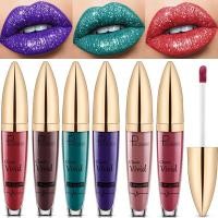 ราคา Diamond Shimmer Glitter Lip Gloss Non stick Cup Lip Tint Long Lasting Lip Makeup Pearl Shimmering Lipstick Waterproof Shiny Liquid Lip Glaze Lips Makeup Cosmetic (24638174501)
