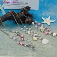 ราคา Eas ใหม่แฟชั่นปลาดาว Choker Multilayer Pearl Statement สร้อยคอ ชายหาด Ate (41153156046)