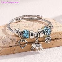 ราคา สร้อยข้อมือ charm ช้างโบราณรูปหัวใจ ปรับลูกปัดแก้ว สำหรับผู้หญิง พร้อมลายละเอียด DIY เหมาะสำหรับของขวัญ (28338925414)