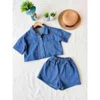 ราคา ส่งต่อ มือสอง ชุดเซตยีนส์ เสื้อเชิ้ตโอเวอร์ไซส์ (56751955154)