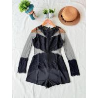 ราคา ใหม่ มือหนึ่ง งานป้าย Peony จั้มสูทขาสั้น สีดำ ผ้าซีทรูเซ็กซี่ (51651271705)