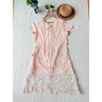 ราคา ส่งต่อ มือสอง งานป้าย Bigsis เดรสสีชมพู แต่ง 3D (48701203228)