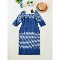 ราคา ใหม่ มือหนึ่ง งานป้าย Love Lady เดรสผ้าลายไทย สีกรมท่า (40472507917)