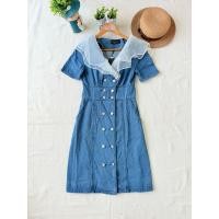 ราคา ใหม่ มือหนึ่ง งานป้าย Love Lady เดรสยีนส์ แต่งปกคอผ้าแก้วสวยๆ (42872618268)