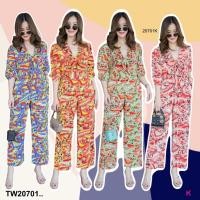 ราคา TW20701 Jumpsuit สาวอวบ จั้มสูทลูกกวาด ขายาว (29100786371)