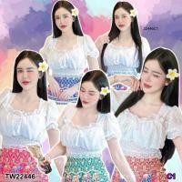 ราคา TW22446 เสื้อลูกไม้ ผ้าชีฟองจุด (28584941946)