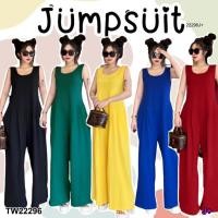 ราคา TW22296 จั้มสูทขายาว แขนกุด ทรงปล่อย (27673598795)