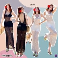 ราคา TW21585 แม็กซี่เดรส ลูกไม้ แขนกุด โชว์หลัง (27034479074)