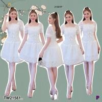 ราคา TW21581 มินิเดรส เดรสสั้นผ้าลูกไม้ (26584095214)