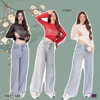 ราคา TW21349 เสื้อซีทรูลายริ้ว แขนยาวคอกลม (25937777767)