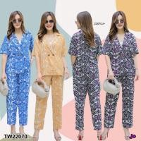 ราคา TW22070 Set 2 ชิ้น สาวอวบ เซทเสื้อทรงสูท กางเกงขายาว (25437005368)