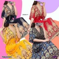 ราคา TW20595 เดรสทรงกิโมโน ลายกราฟฟิก (24825880745)