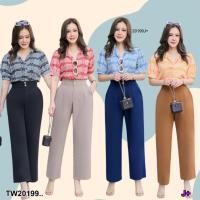 ราคา TW20199 set สาวอวบ 2 ชิ้น เซทเสื้อเชิ๊ต แขนตุ๊กตา กางเกงขายาว (24804747894)