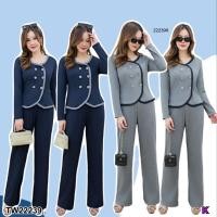 ราคา TW22239 Set 2 ชิ้น สาวอวบ เซทเสื้อแขนยาว กางเกงขายาว (24439399383)
