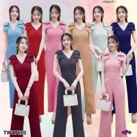 ราคา TW17620 Jumpsuit จั้มสูทแขนกุดไหล่แต่งโบว์ (22324987238)
