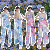 ราคา TW18576 Set 2 ชิ้น เสื้อสายเดี่ยวคล้องคอ โบว์ผูกหลัง กางเกงขากระบอก พิมพ์ลายกราฟฟิก (22137639271)