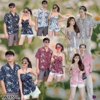 ราคา TW18507 ชุดคู่รัก เชิ้ตฮาวาย กับเกาะอก ลายหินอ่อน (20979005685)